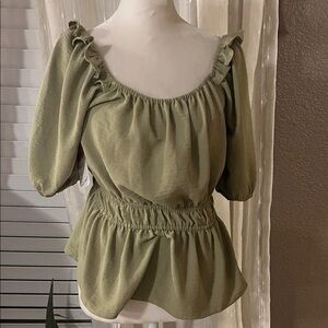 Peasant Blouse Smocked Waist